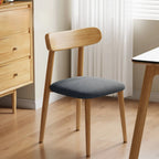 Chaise de salle à manger moderne en cuir sans accoudoirs et dossier bas