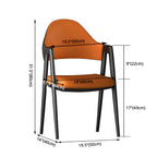 Chaise de salle à manger moderne en cuir avec dossier incurvé et accoudoirs ouverts