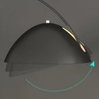 Lampadaire en métal arqué avec abat-jour en dôme réglable noir