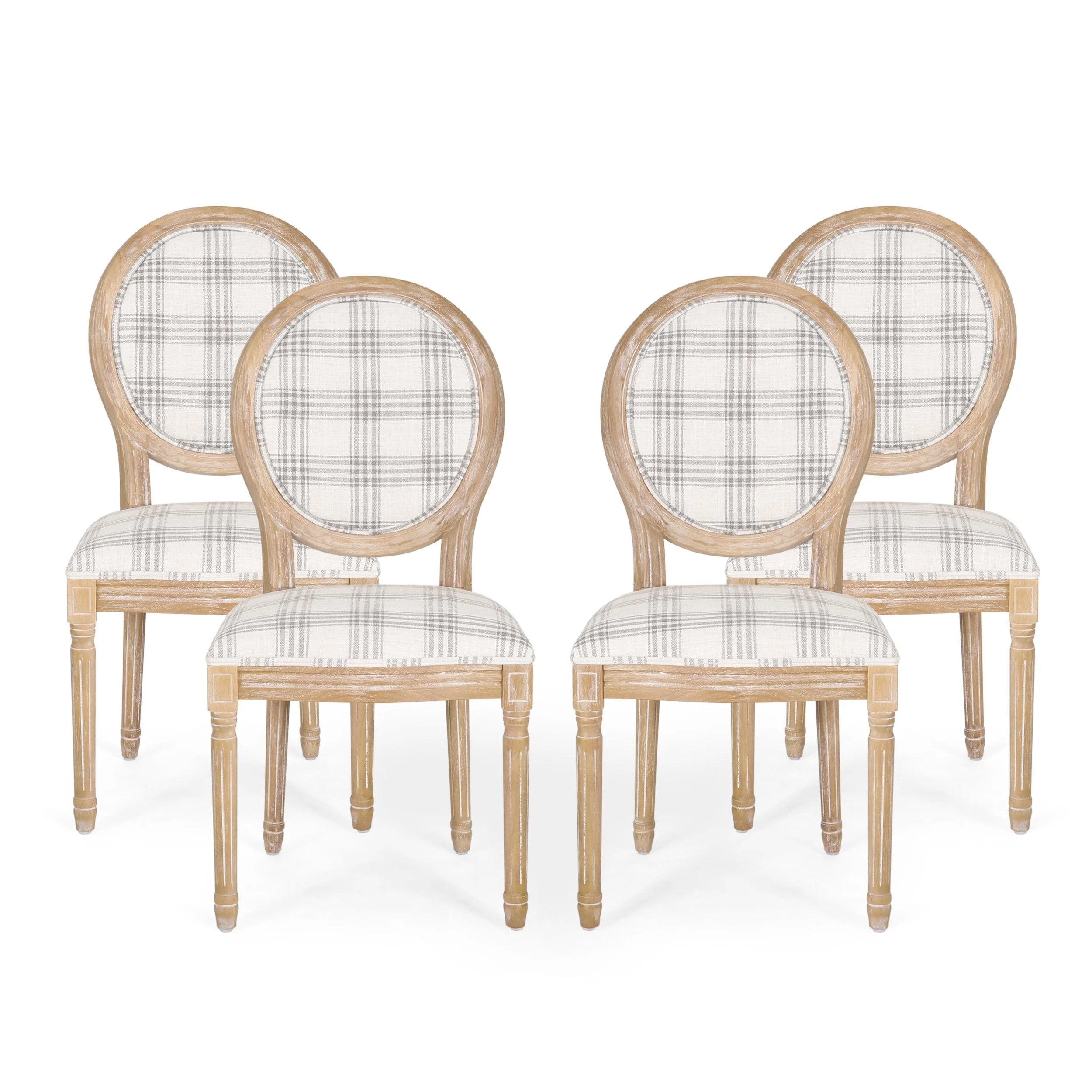 Chaises de salle à manger en tissu de style campagnard français - NH419413