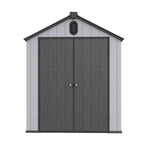 Abri de jardin en résine plastique tout temps avec plancher, dimensions : 1,83 m x 1,22 m / 1,83 m x 2,44 m / 2,44 m x 1,83 m / 2,44 m x 3,05 m.