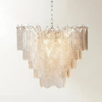 Lustre élégant en cristal et verre en forme de feuille