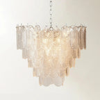 Lustre élégant en cristal et verre en forme de feuille