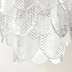 Lustre élégant en cristal et verre en forme de feuille