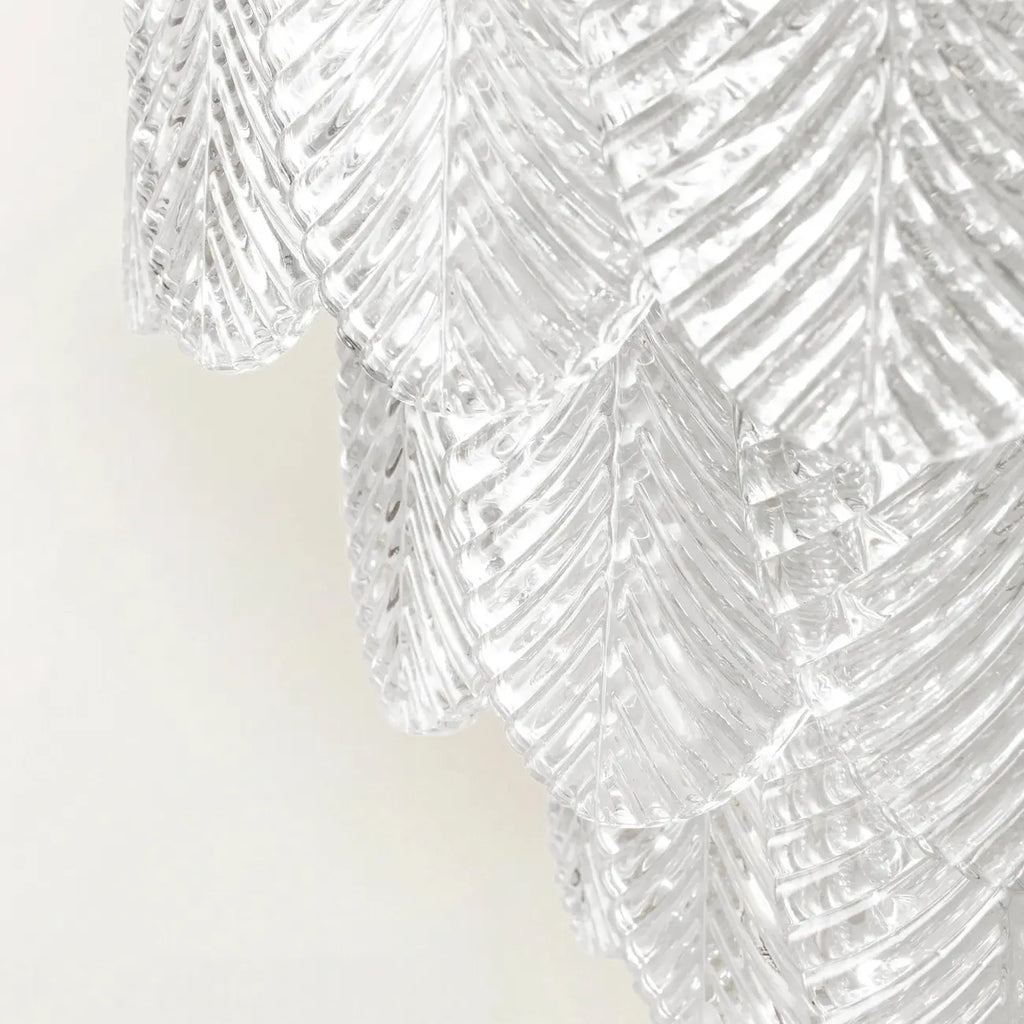 Lustre élégant en cristal et verre en forme de feuille
