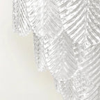 Lustre élégant en cristal et verre en forme de feuille