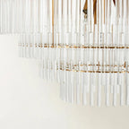 Lustre moderne en verre transparent avec finition dorée