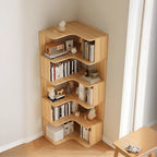 Bibliothèque d'angle en bois composite à 6 étagères