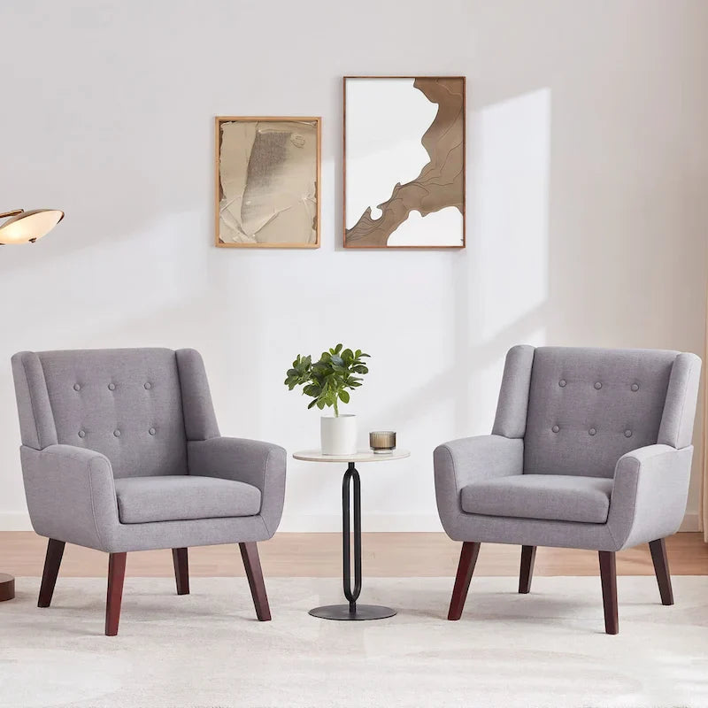 HUIMO Set di 2 poltrone moderne trapuntate