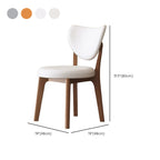 Chaise de salle à manger moderne sans accoudoirs à oreilles en similicuir