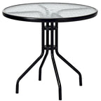 Table ronde de jardin Costway 32 avec plateau en verre trempé