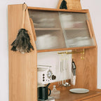Buffet à 4 tiroirs en bois naturel de style milieu du siècle