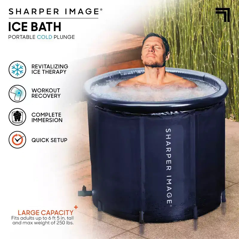 Bain de glace portatif gonflable Sharper Image 31,5 po - Bleu marine