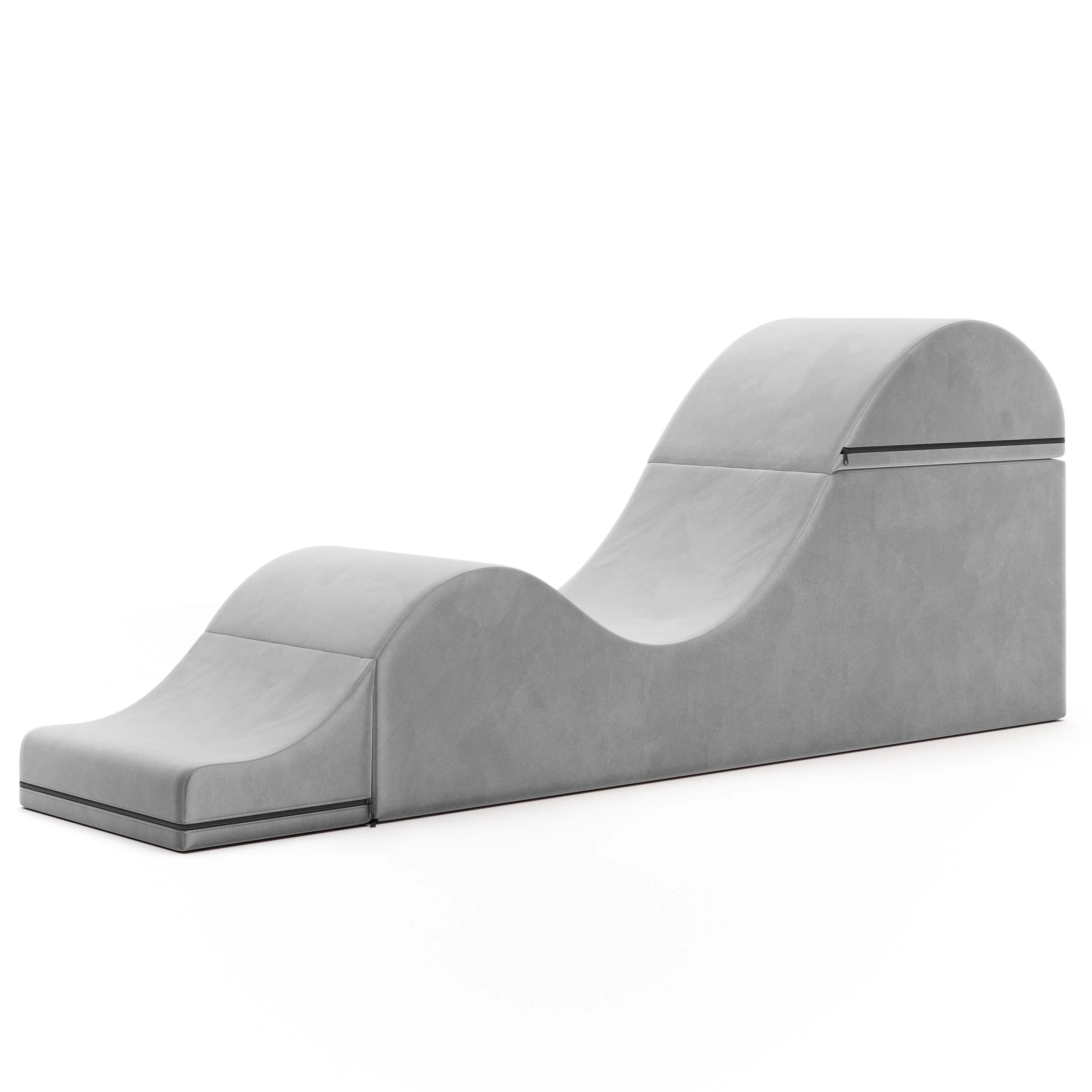 Chaise longue convertible Avana Kami / Yoga et massage - Pouf 2 en 1 avec fauteuil de yoga dépliable dissimulé, Microvelours - Non disponible