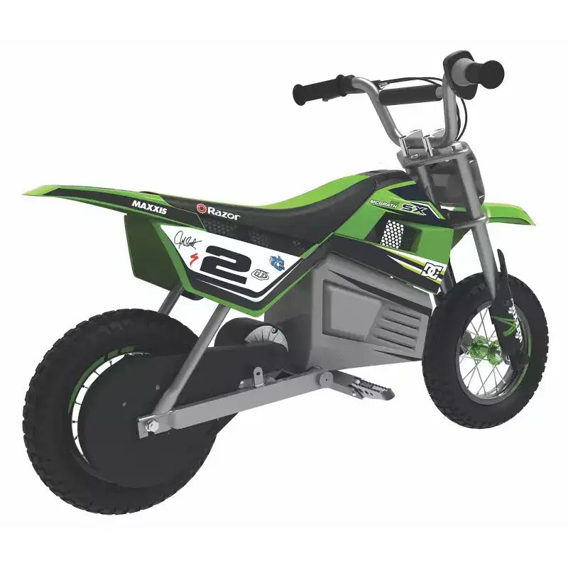 Razor SX350 Dirt Rocket McGrath Motocross Moto Elettrica - Verde: Telaio in Acciaio, Motore da 250W