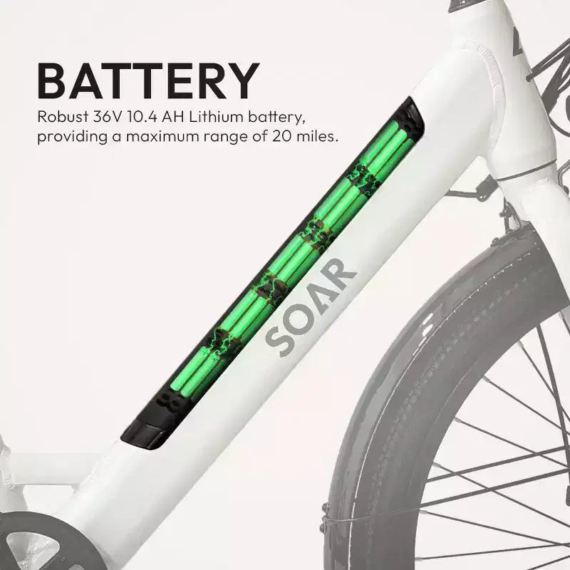 Vélo de croisière électrique Soar Adult City ST 350 27,5'' à cadre bas
