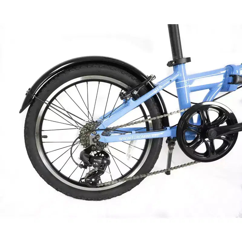 Bicicletta Pieghevole ZiZZO Via 7-Marce in Alluminio 20" - Blu Cielo