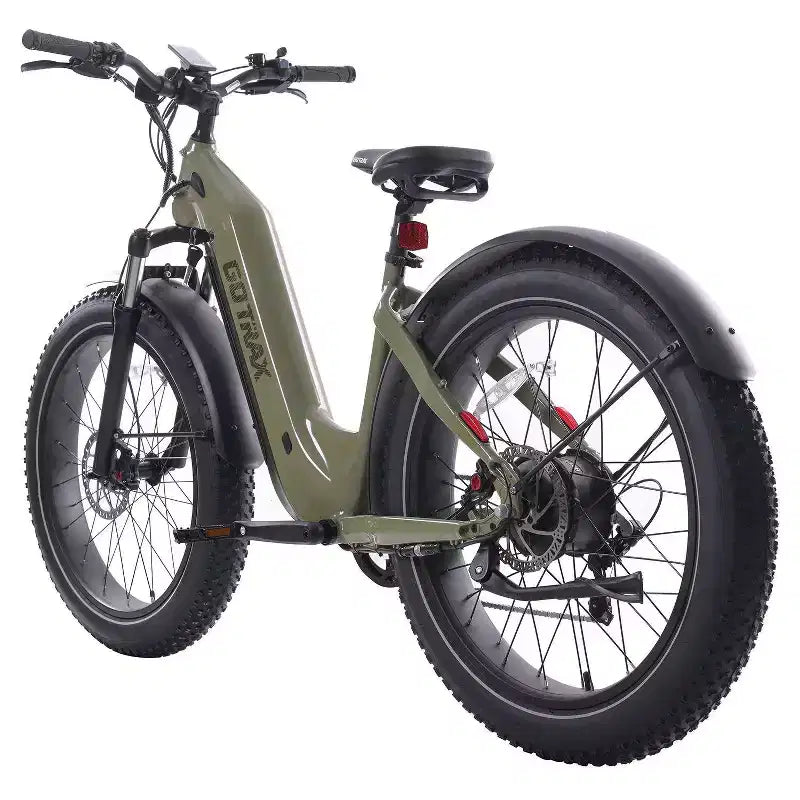 Bicicletta elettrica ibrida GOTRAX per adulti con pneumatici fat da 26" a scavalco - Verde