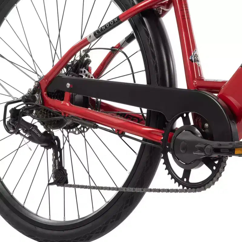 Bicicletta elettrica Huffy Lyndon Step-Through - Ruote da 27.5" - 20 MPH - 36V - Rossa
