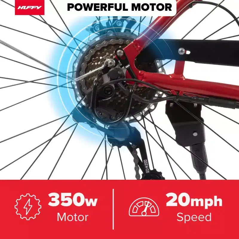 Bicicletta elettrica Huffy Lyndon Step-Through - Ruote da 27.5" - 20 MPH - 36V - Rossa