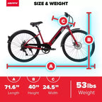Bicicletta elettrica Huffy Lyndon Step-Through - Ruote da 27.5" - 20 MPH - 36V - Rossa