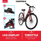 Bicicletta elettrica Huffy Lyndon Step-Through - Ruote da 27.5" - 20 MPH - 36V - Rossa