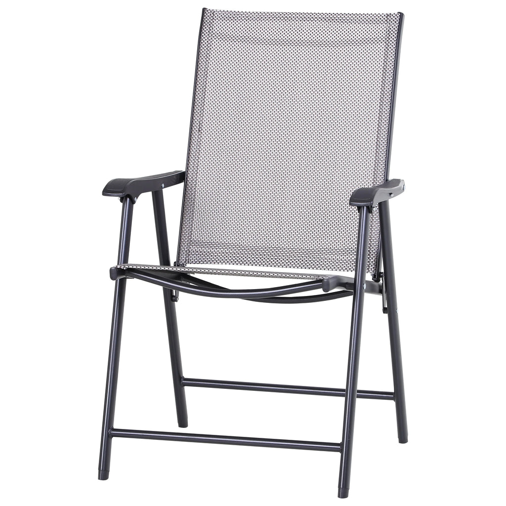 Lot de 4 chaises pliantes Outsunny au design simple et élégant, confortables pour la terrasse, le jardin et les voyages
