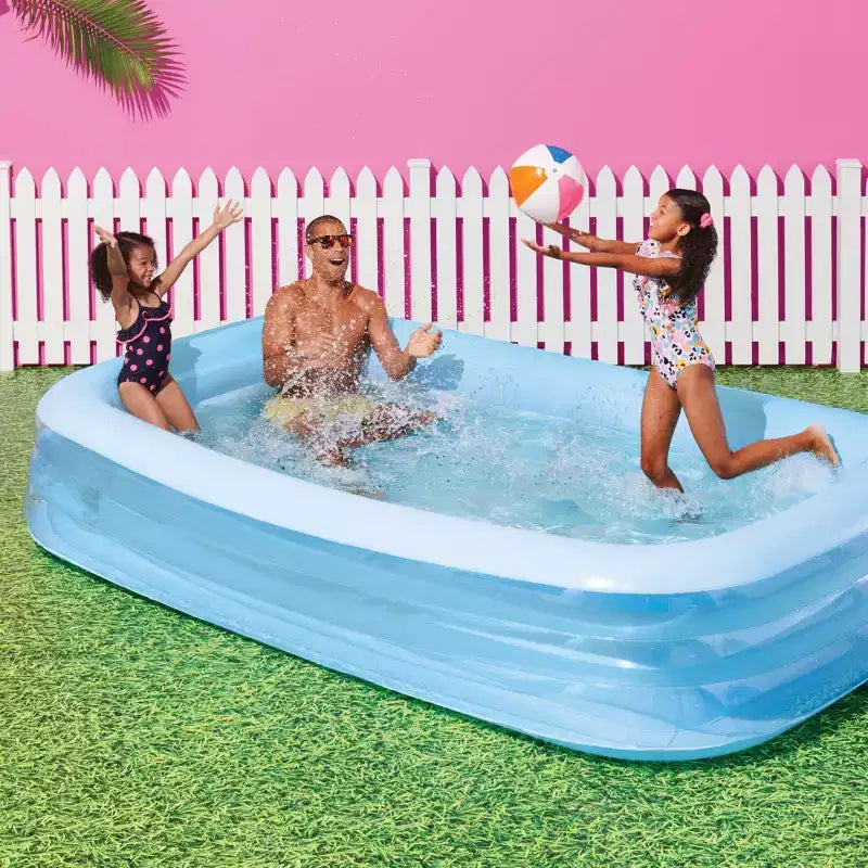 Piscine familiale rectangulaire de luxe bleue de 10' x 6' - Sun Squad™ : Kit gonflable en PVC