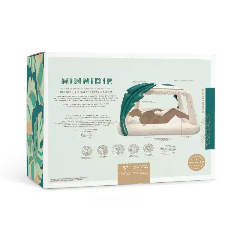 MINNIDIP Piscine et matelas de bronzage cabana de la collection Exclusive Resort 26, 3,96 m x 3,96 m x 2,74 m - Oasis Palms