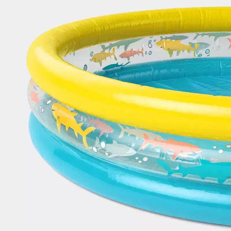 11,33'' x 11,33'' x 4,4'' 3 anneaux piscine gonflable ronde Pool Shark 105 Galton – Sun Squad™