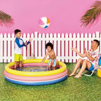 Piscine Ronde pour Enfants 3 Anneaux 105 gal 27 x 10,5 x 38 cm - Jaune/Rose/Bleu Marine - Sun Squad™ : PVC Gonflable pour Enfants