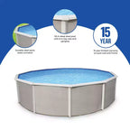 Ensemble piscine à paroi d'acier Belize Blue Wave ronde 324"x324"
