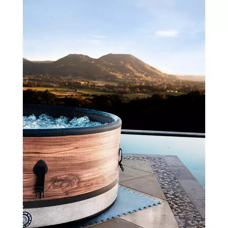 MSpa Duet Spa à bulles rond DWF avec couverture thermique 245 gallons 138 électrique 110 volts AC Jacuzzi gonflable