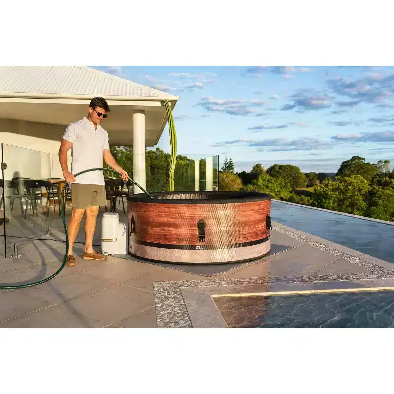 MSpa Duet Spa à bulles rond DWF avec couverture thermique 245 gallons 138 électrique 110 volts AC Jacuzzi gonflable