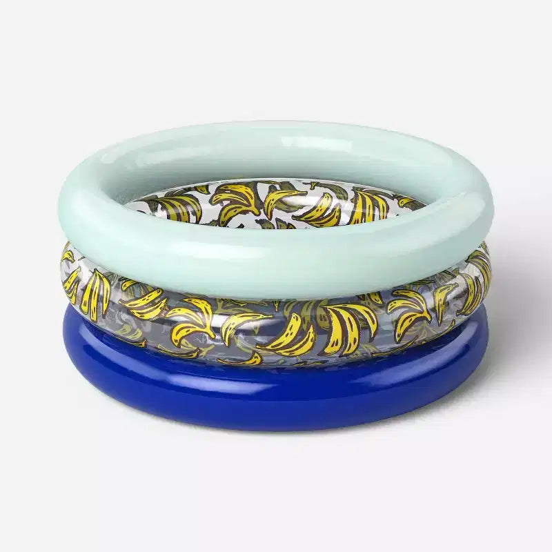8.79'' x 6.59'' x 2.2'' Mini 3 Ring Pool Banana Printing 11 Galton Round Kiddie Pool - Sun Squad™