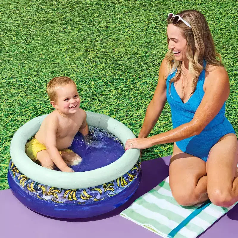 Mini piscine à 3 anneaux d'impression banane 8.79'' x 6.59'' x 2.2'' (22.3 cm x 16.7 cm x 5.6 cm) 41 litres Galton – Sun Squad™