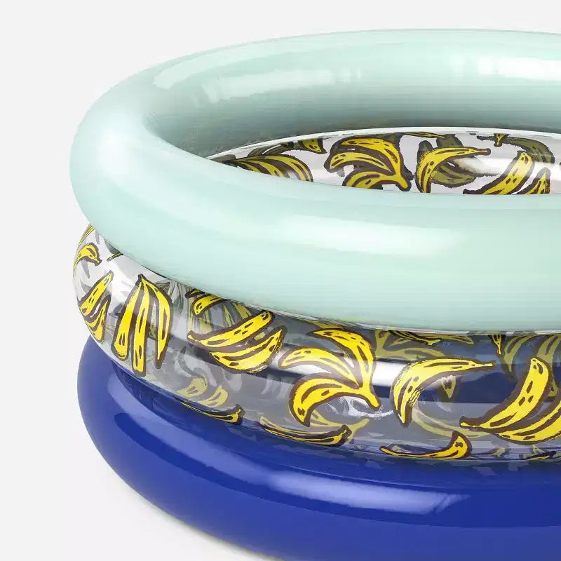 Mini piscine à 3 anneaux d'impression banane 8.79'' x 6.59'' x 2.2'' (22.3 cm x 16.7 cm x 5.6 cm) 41 litres Galton – Sun Squad™
