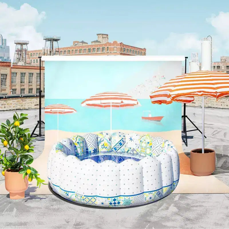 Piscine gonflable de luxe capitonnée MINNIDIP - Amalfi