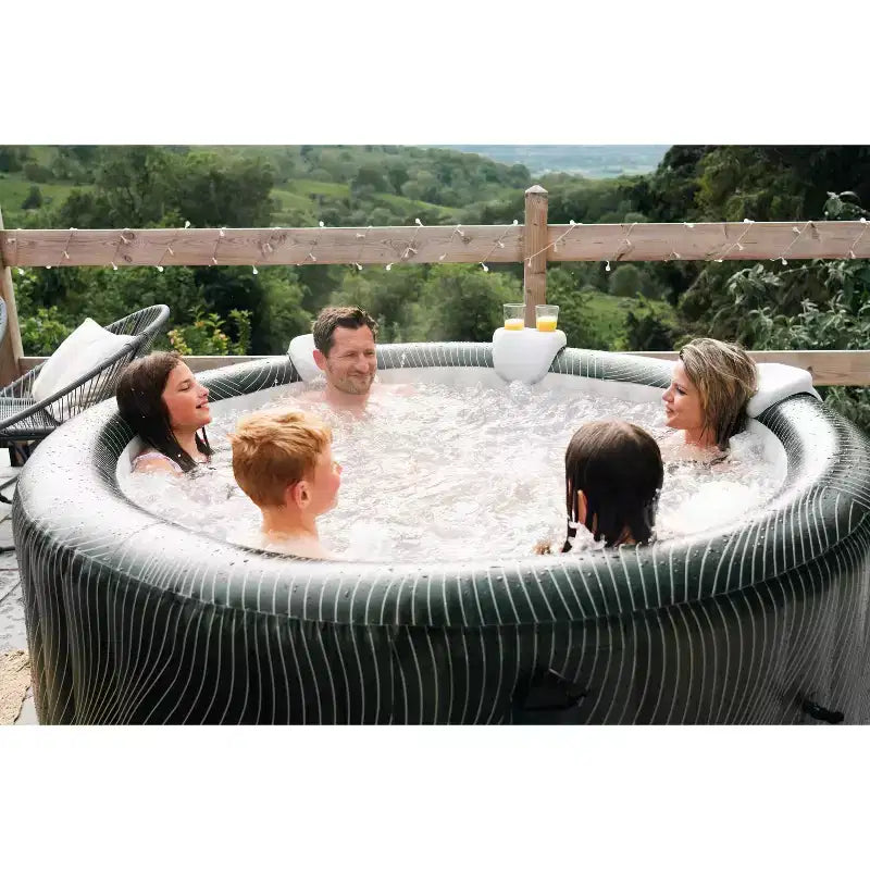 Spa gonflable MSpa Meteor rond à bulles avec couverture thermique, 927 litres, 164 jets électriques, 110 V CA