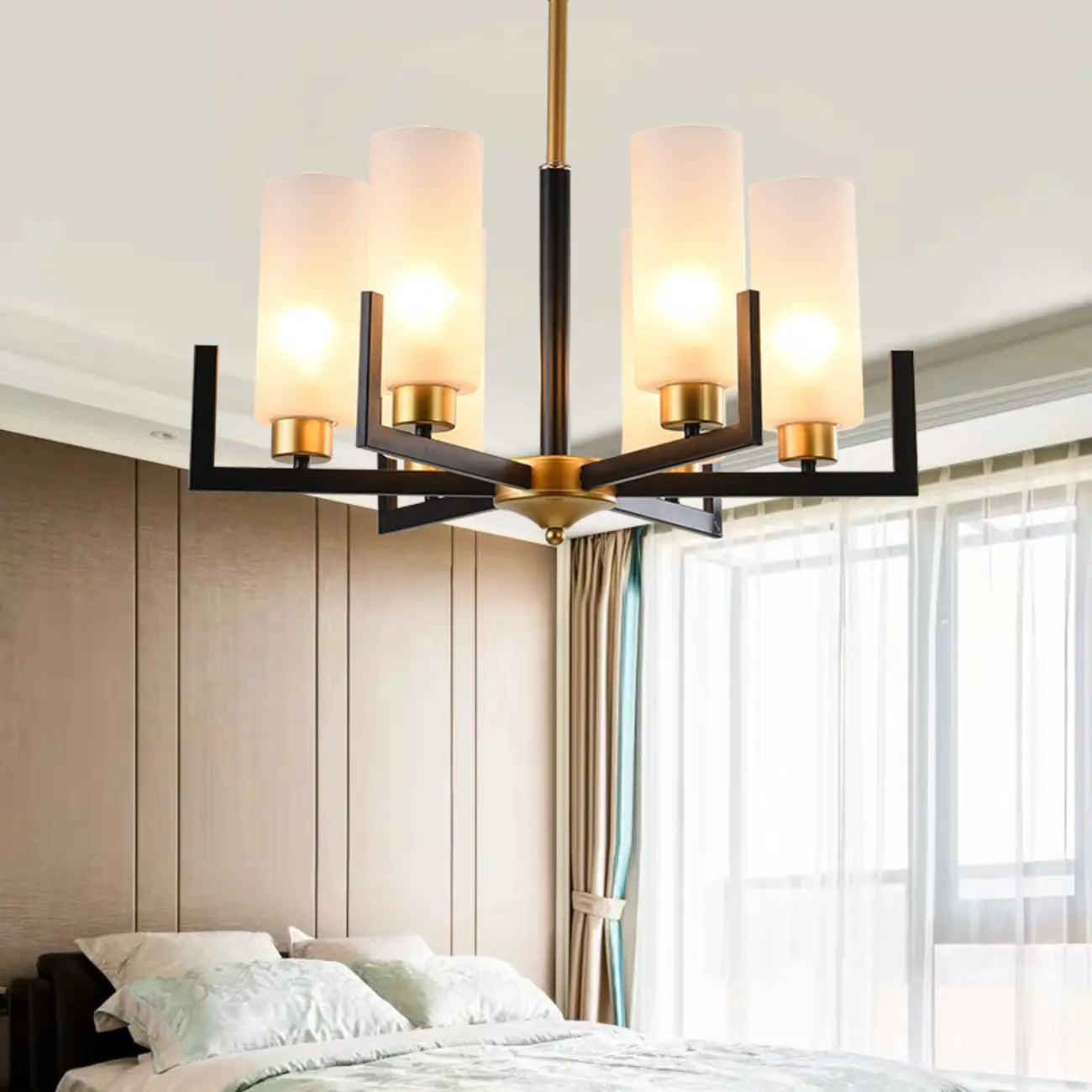 Lustre industriel moderne en métal pour salon