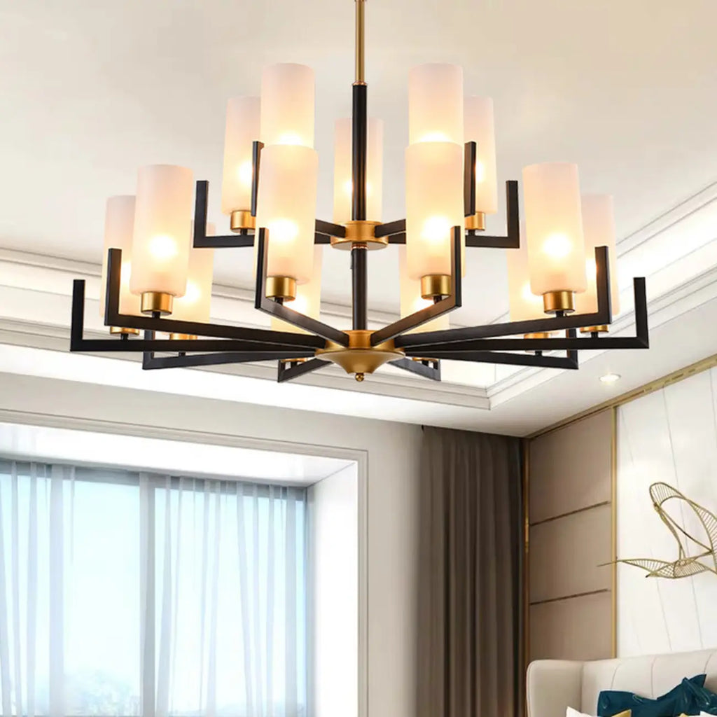 Lustre industriel moderne en métal pour salon