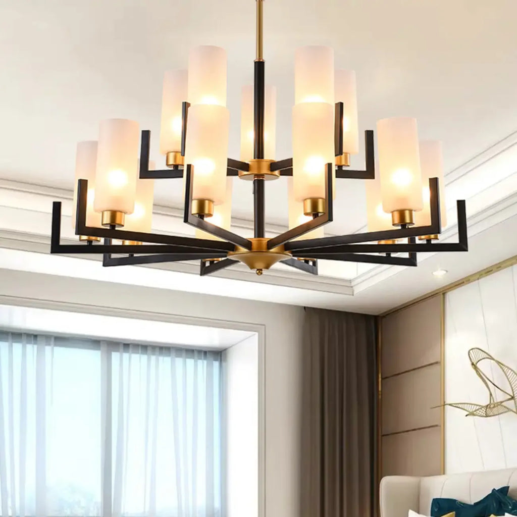 Lustre industriel moderne en métal pour salon