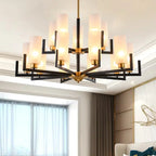 Lustre industriel moderne en métal pour salon