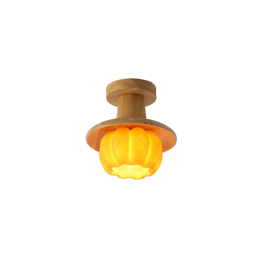 Plafonnier semi-encastré contemporain en forme de citrouille pour les espaces de vie