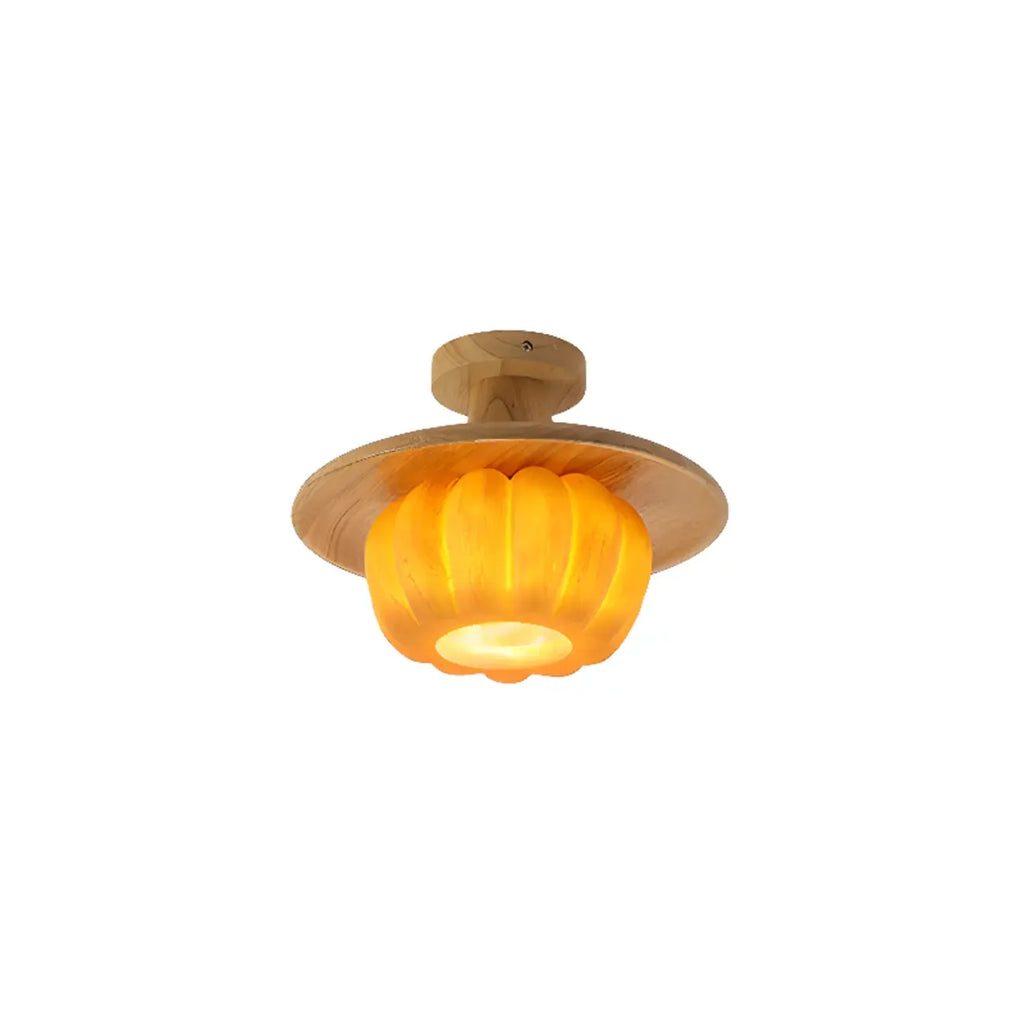 Plafonnier semi-encastré contemporain en forme de citrouille pour les espaces de vie