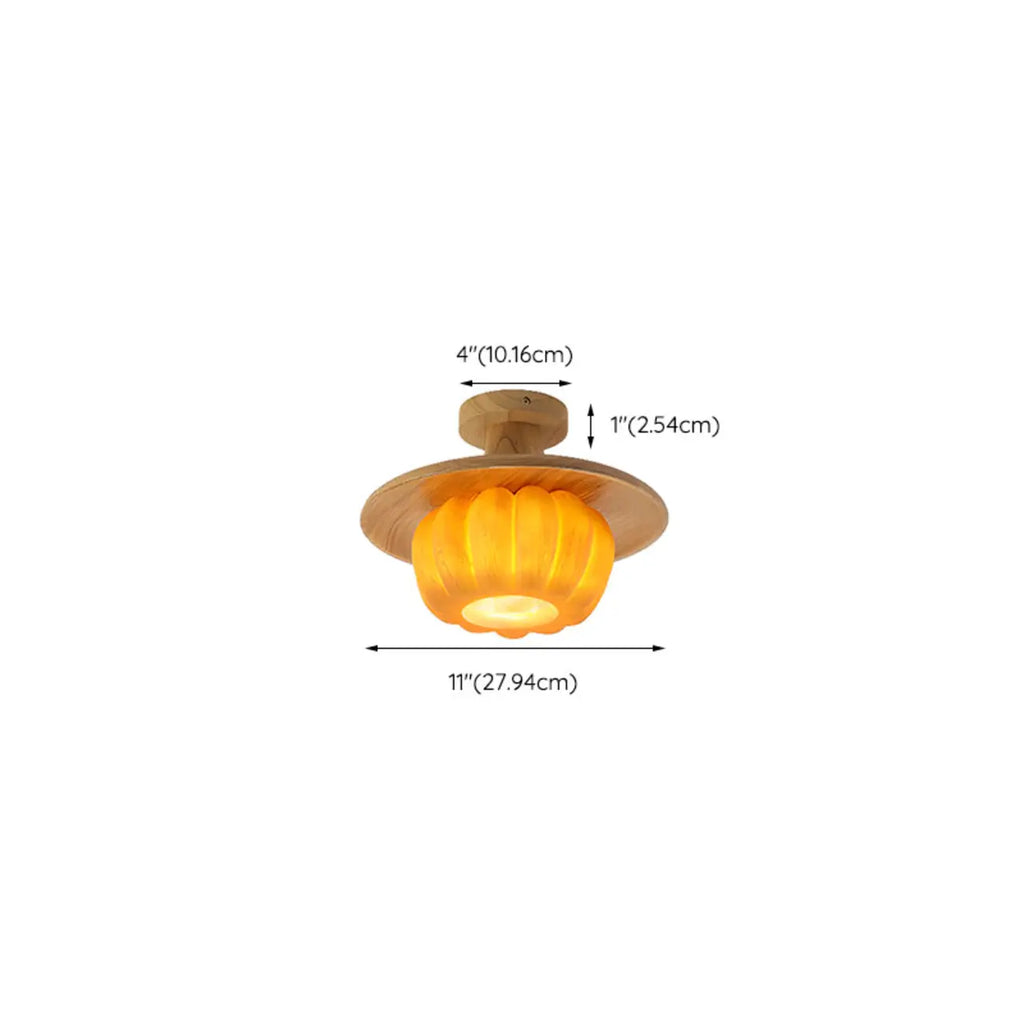 Plafonnier semi-encastré contemporain en forme de citrouille pour les espaces de vie