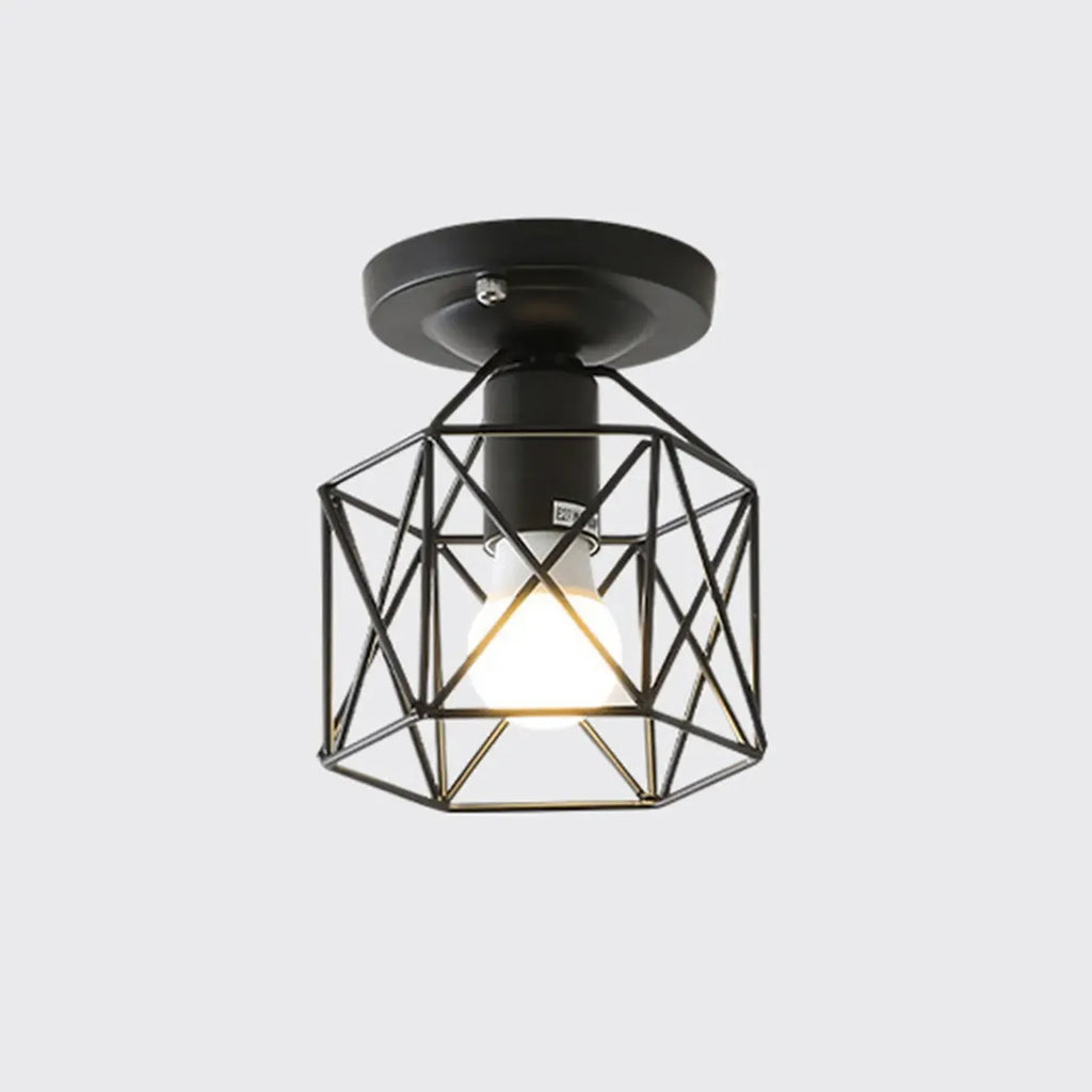 Plafonnier semi-encastré noir de style industriel pour salon