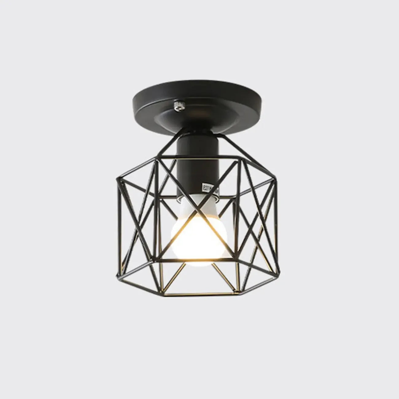 Plafonnier semi-encastré noir de style industriel pour salon
