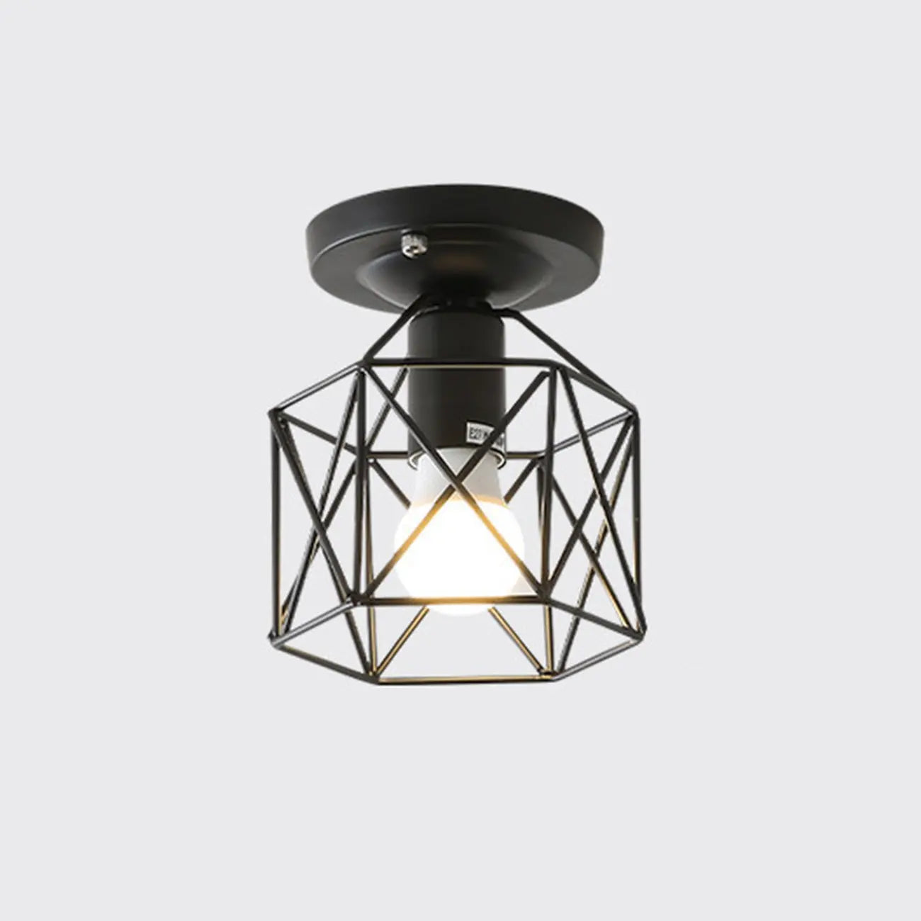 Plafonnier semi-encastré noir de style industriel pour salon