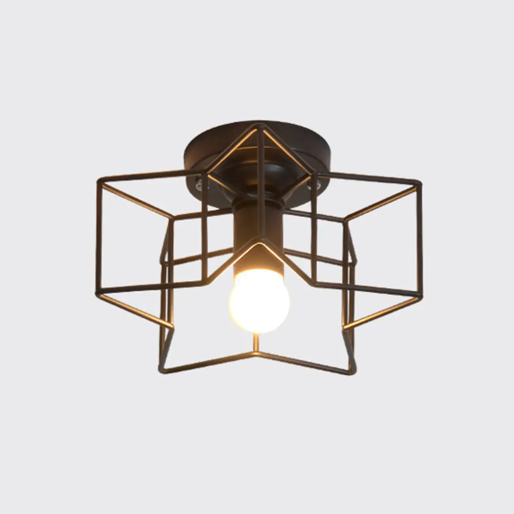 Plafonnier semi-encastré noir de style industriel pour salon
